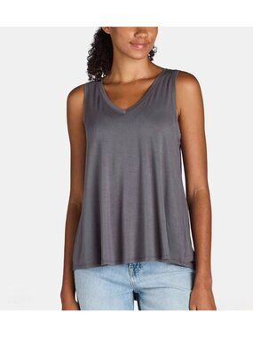 Time & Tru Metal Night V-Neck Swing Tank High Low Sleeveless Jersey Sz Various